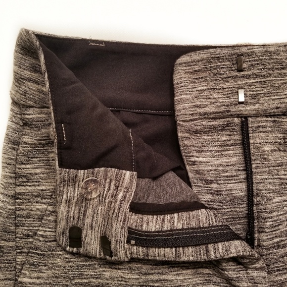 LOFT Heathered Gray/Black Midi Skirt with Pockets - Picture 3 of 6